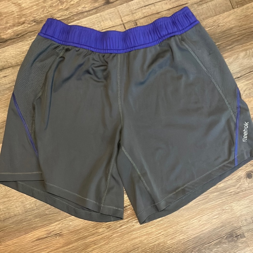 Reebok Gray and Purple Running Shorts
